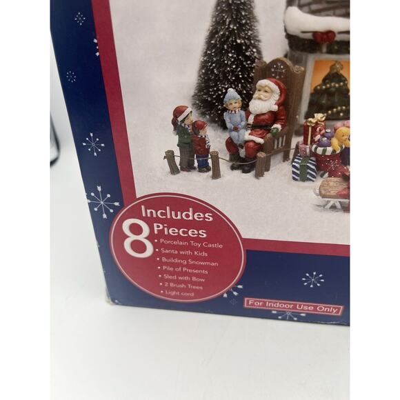 Snowflake Falls 8 Piece Porcelain Toy Castle Set Christmas Village Decor - Picture 7 of 12
